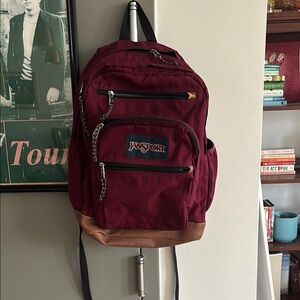 Jansport Red and Brown Backpack Functional and Durable
